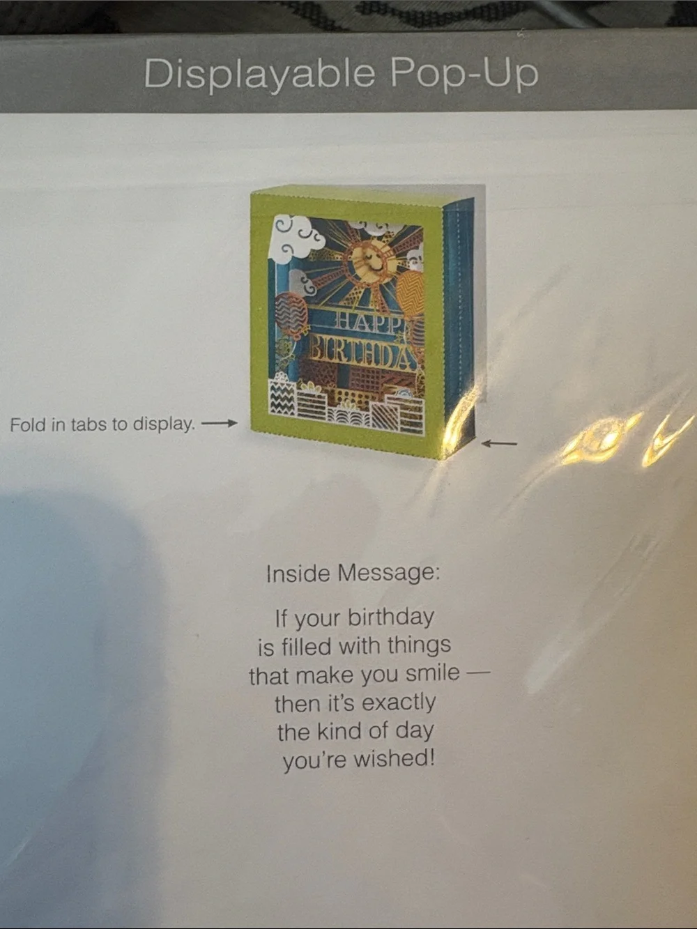 🆕American Greetings Laser Cut Displayable Pop Up Birthday Greeting Card